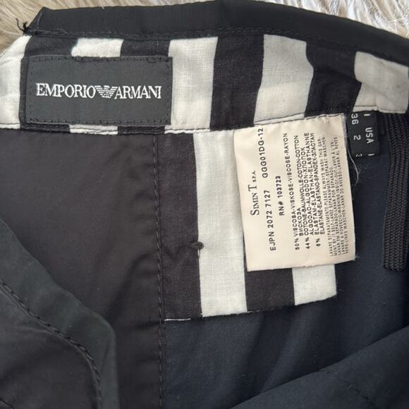 Emporio Armani Vintage Y2K Black Pencil Skirt Mermaid Hem Size 2 - Picture 5 of 6